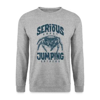 Sérieux au sujet des araignées sauteuses Propriétaire d’une araignée de compagnie - Sweat-shirt Unisexe - gris chiné - Devant - Alina (178cm) & Michal (187cm)