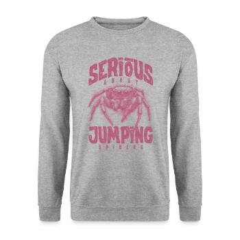 Sérieux au sujet des araignées sauteuses Propriétaire d’une araignée de compagnie - Sweat-shirt Unisexe - gris chiné - Devant - Alina (178cm) & Michal (187cm)