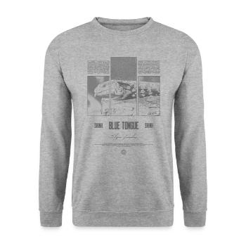 Blue Tongue Skink Reptile Keeper Streetwear - Unisex Pullover - Weißgrau meliert - Vorne - Alina (178cm) & Michal (187cm)