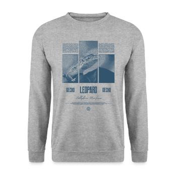 Leopard Gecko Reptile Keeper Streetwear - Unisex Sweatshirt - salt & pepper - Front - Alina (178cm) & Michal (187cm)