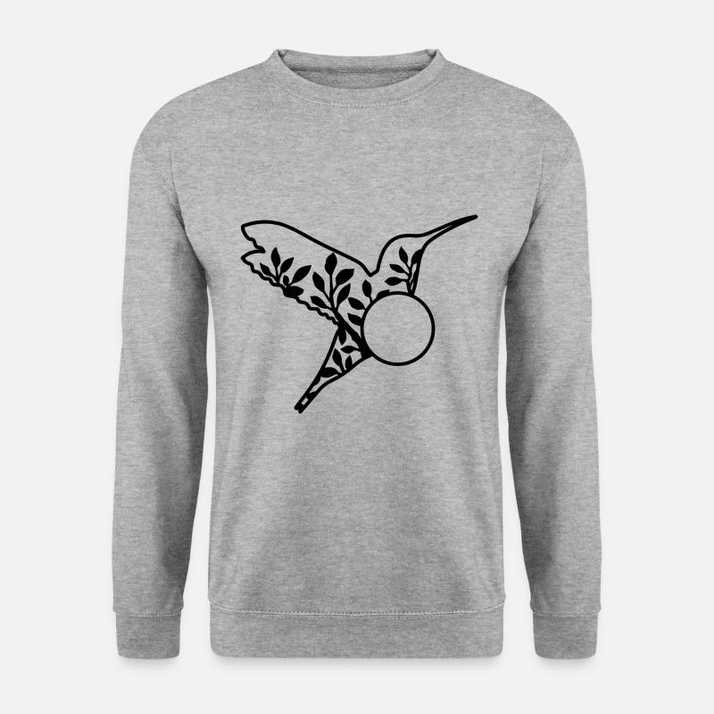 Hummingbird Vogel Vögel - Unisex Pullover - Weißgrau meliert