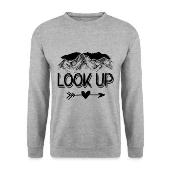 mountains berge - Sweat-shirt Unisexe - gris chiné - Devant - Alina (178cm) & Michal (187cm)