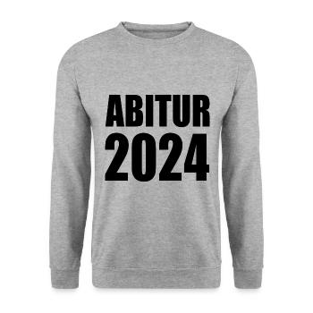 Abitur 2024 - Unisex Pullover - Weißgrau meliert - Vorne - Alina (178cm) & Michal (187cm)