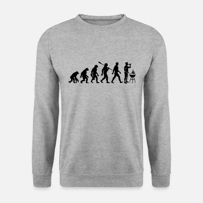 Evolution - Grilling - Grillmeister - Drinking beer - Unisex Sweatshirt - salt & pepper