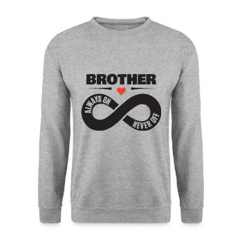 Frère Toujours Sur Jamais Off Frère Amour Chemise - Sweat-shirt Unisexe - gris chiné - Devant - Alina (178cm) & Michal (187cm)