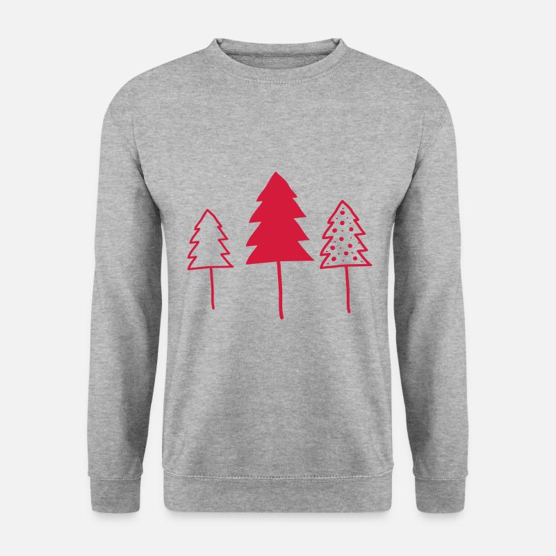 Tannen, Weihnachten, Weihnachtsbaum, Wald - Unisex Pullover - Weißgrau meliert