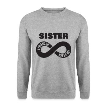 Sister Always On Never Off Sister Love Heart - Unisex Sweatshirt - salt & pepper - Front - Alina (178cm) & Michal (187cm)