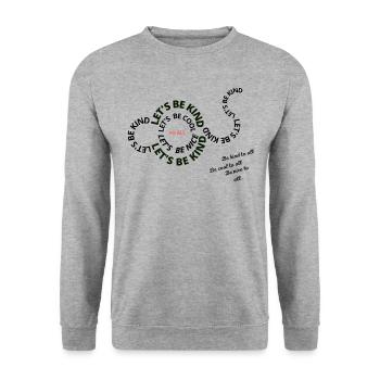 Let's be kind let's be cool soyons gentil - Sweat-shirt Unisexe - gris chiné - Devant - Alina (178cm) & Michal (187cm)