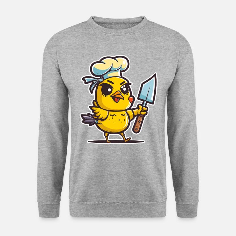 Gefiederte Küche - Unisex Pullover - Weißgrau meliert