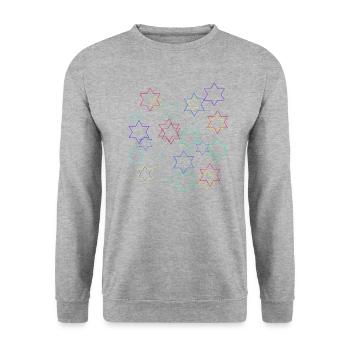 Stars, star, colorful stars - Unisex Sweatshirt - salt & pepper - Front - Alina (178cm) & Michal (187cm)