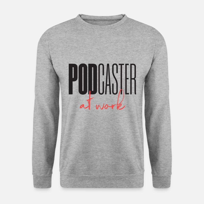 Podcaster Podcast at work - Unisex Pullover - Weißgrau meliert