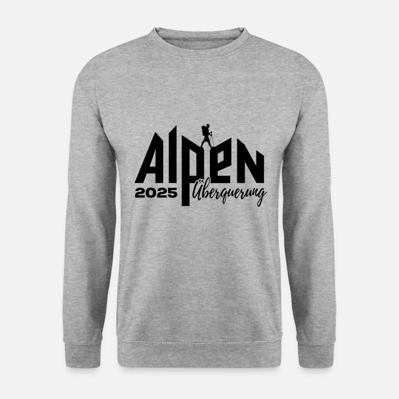 Alpenüberquerung Alpen Überquerung 2025 Wandern - Unisex Pullover - Weißgrau meliert