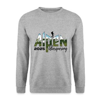 Alpenüberquerung Alpen Überquerung 2025 Wandern - Unisex Pullover - Weißgrau meliert - Vorne - Alina (178cm) & Michal (187cm)
