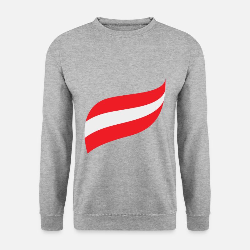 Österreich Flagge - Unisex Pullover - Weißgrau meliert
