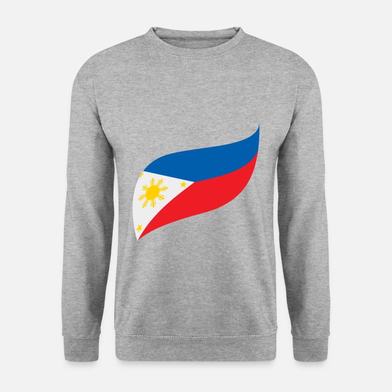 Philippinen Flagge - Unisex Pullover - Weißgrau meliert