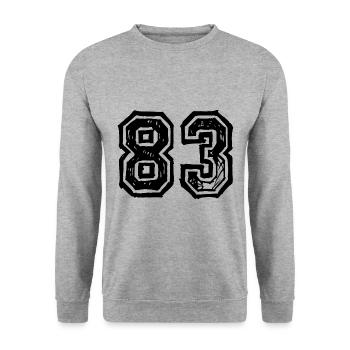 83 Nombre de maillot - Sweat-shirt Unisexe - gris chiné - Devant - Alina (178cm) & Michal (187cm)