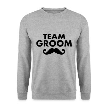 Team groom - Sweat-shirt Unisexe - gris chiné - Devant - Alina (178cm) & Michal (187cm)