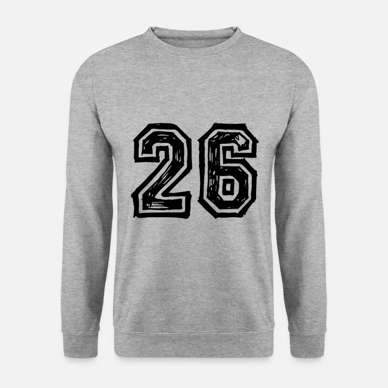 26 Zahl Trikot - Unisex Pullover - Weißgrau meliert