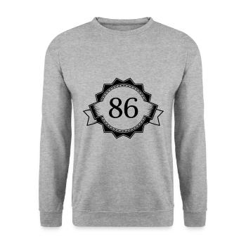 86 Number Emblem - Unisex Sweatshirt - salt & pepper - Front - Alina (178cm) & Michal (187cm)