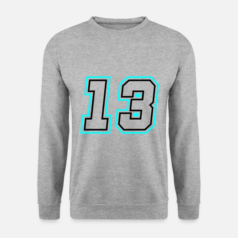13 Zahl symbol - Unisex Pullover - Weißgrau meliert