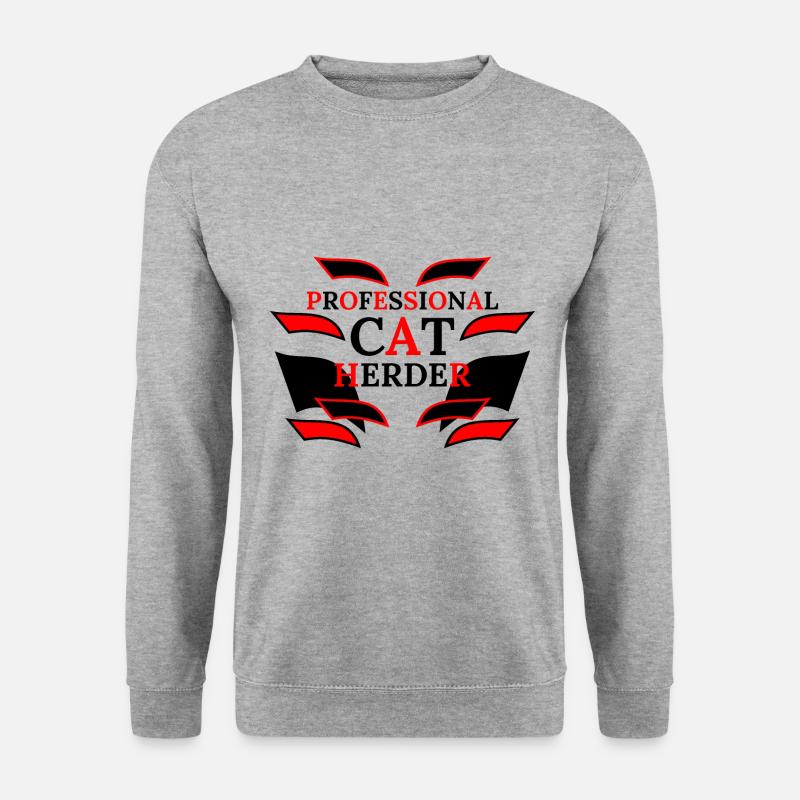 Professioneller Katzenhirte - Unisex Pullover - Weißgrau meliert