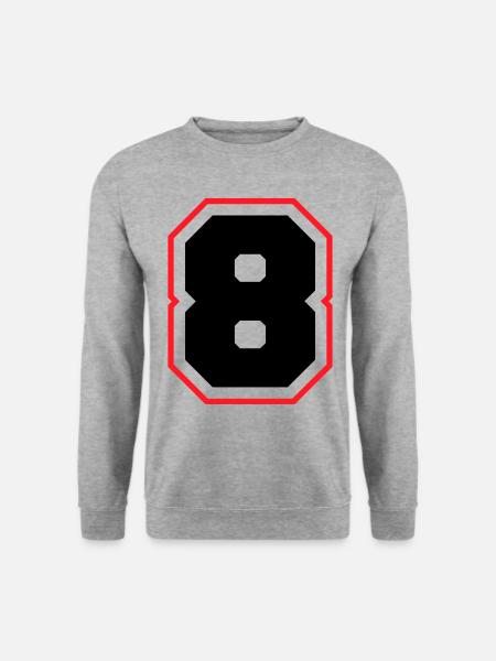 8 Zahl symbol - Unisex Pullover - Weißgrau meliert