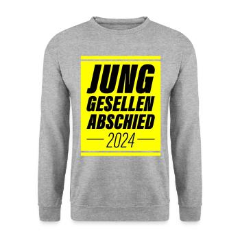 Junggesellenabschied 2024 Jga - Unisex Pullover - Weißgrau meliert - Vorne - Alina (178cm) & Michal (187cm)