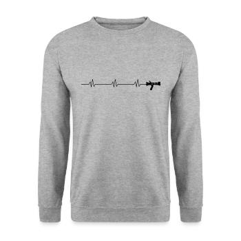 Pulse line fire brigade hollow jet pipe - Unisex Sweatshirt - salt & pepper - Front - Alina (178cm) & Michal (187cm)