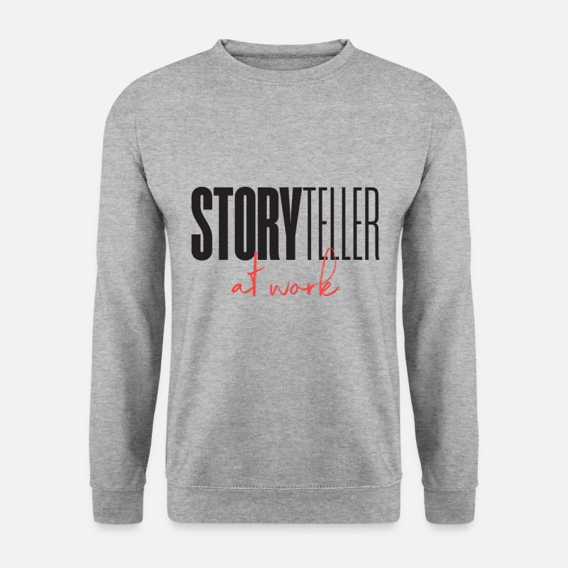 Storyteller at work - Unisex Pullover - Weißgrau meliert