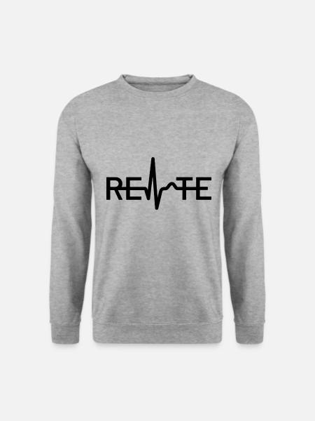 Herzkurve Rente - Rentner Ruhestand Pension - Unisex Pullover - Weißgrau meliert