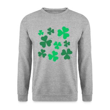 Shamrock, Clover, Irish, Spring, St Patrick's Day - Unisex Sweatshirt - salt & pepper - Front - Alina (178cm) & Michal (187cm)