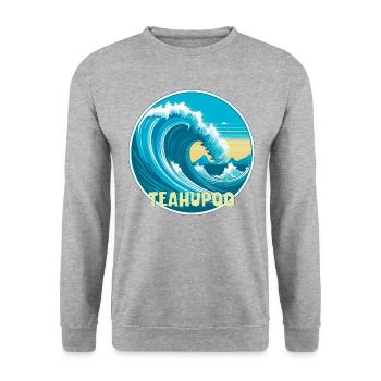 Teahupoo - Sweat-shirt Unisexe - gris chiné - Devant - Alina (178cm) & Michal (187cm)