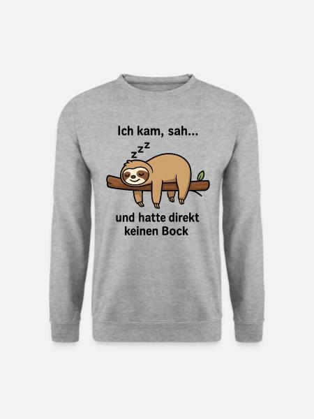 Faultier Geschenk Sloth Büro Arbeitskollege - Unisex Pullover - Weißgrau meliert