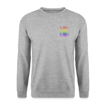 queer rainbowdesign - Unisex Sweatshirt - salt & pepper - Front - Alina (178cm) & Michal (187cm)