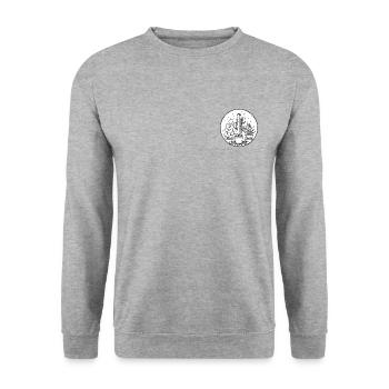 Kaktus und Sukkulenten Zeichnung - Unisex Pullover - Weißgrau meliert - Vorne - Alina (178cm) & Michal (187cm)