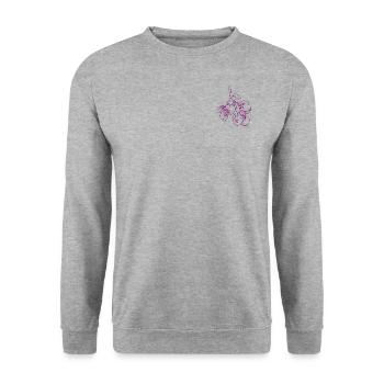 BLAUBEERE ZWEIG - Unisex Pullover - Weißgrau meliert - Vorne - Alina (178cm) & Michal (187cm)