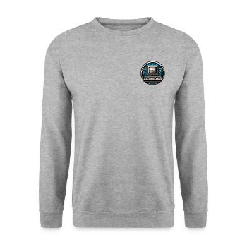 8-bits Computer Small Logo - Unisex Sweatshirt - salt & pepper - Front - Alina (178cm) & Michal (187cm)