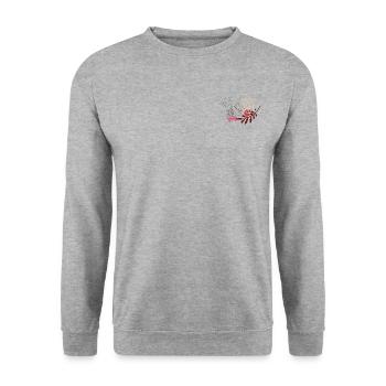 Organische Wellen - Unisex Pullover - Weißgrau meliert - Vorne - Alina (178cm) & Michal (187cm)