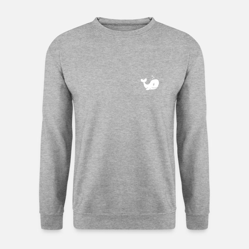 Wal - Unisex Pullover - Weißgrau meliert