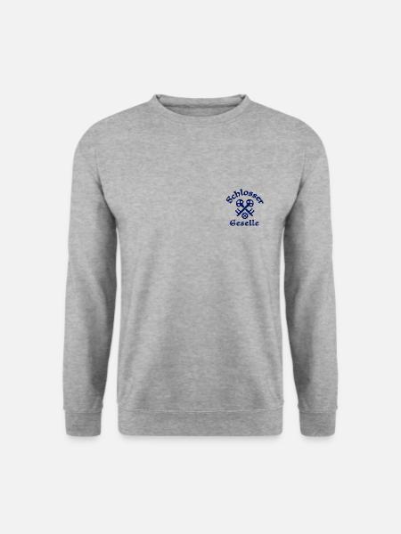 Schlossergeselle Zunftzeichen Blau - Unisex Pullover - Weißgrau meliert