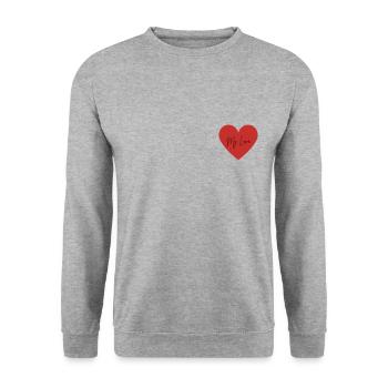 My Love ❤️️ - Sweat-shirt Unisexe - gris chiné - Devant - Alina (178cm) & Michal (187cm)