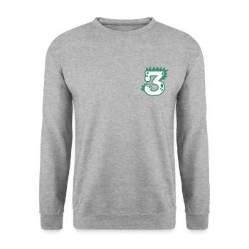 Number 3 - Unisex Sweatshirt - salt & pepper - Front - Alina (178cm) & Michal (187cm)