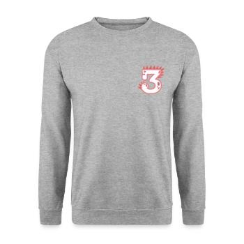 Number 3 - Unisex Sweatshirt - salt & pepper - Front - Alina (178cm) & Michal (187cm)