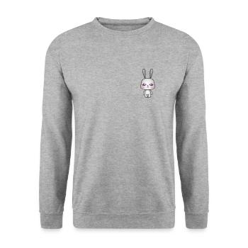 Rabbit is totally zen - Unisex Sweatshirt - salt & pepper - Front - Alina (178cm) & Michal (187cm)