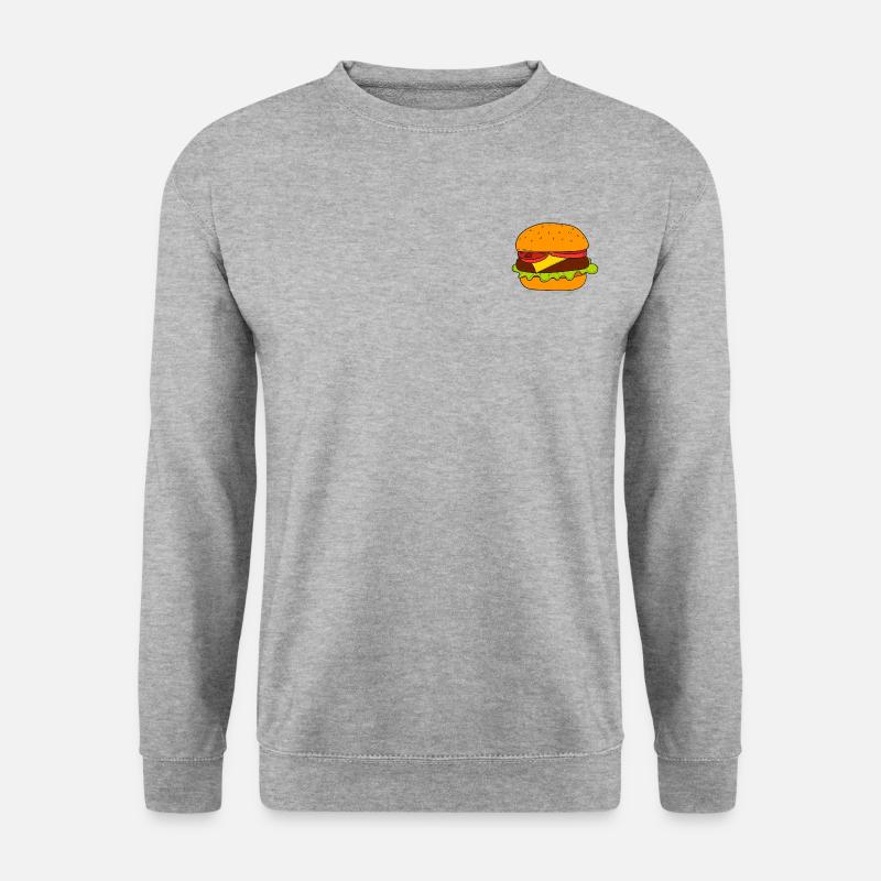 Burger - Unisex Pullover - Weißgrau meliert