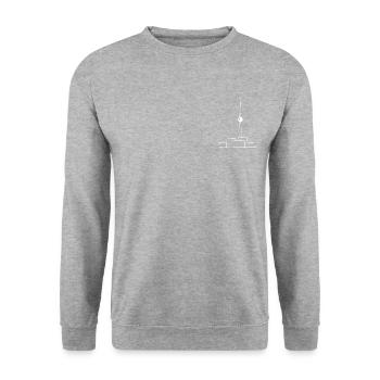 Fernsehturm Minimal w - Unisex Pullover - Weißgrau meliert - Vorne - Alina (178cm) & Michal (187cm)
