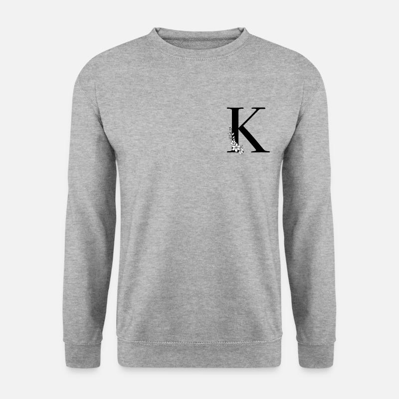 Buchstabe K - Unisex Pullover - Weißgrau meliert
