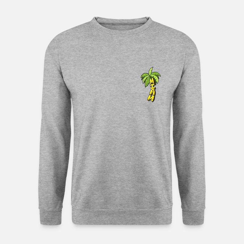 Palme - Unisex Pullover - Weißgrau meliert