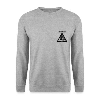 Fireworks Artificier T Shirt Logo Pyro - Sweat-shirt Unisexe - gris chiné - Devant - Alina (178cm) & Michal (187cm)