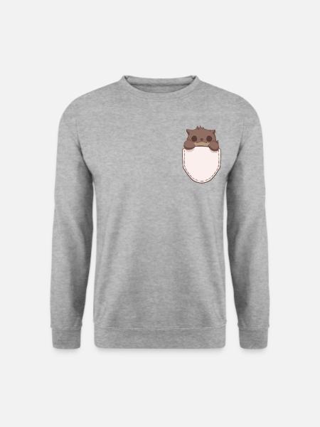 Otter Pouch (colored) - Unisex Pullover - Weißgrau meliert